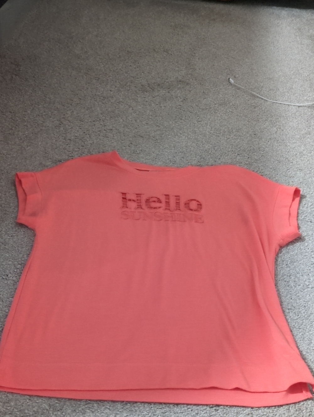 Women's Short Sleeve 'Hello Sunshine' Tee - Coral